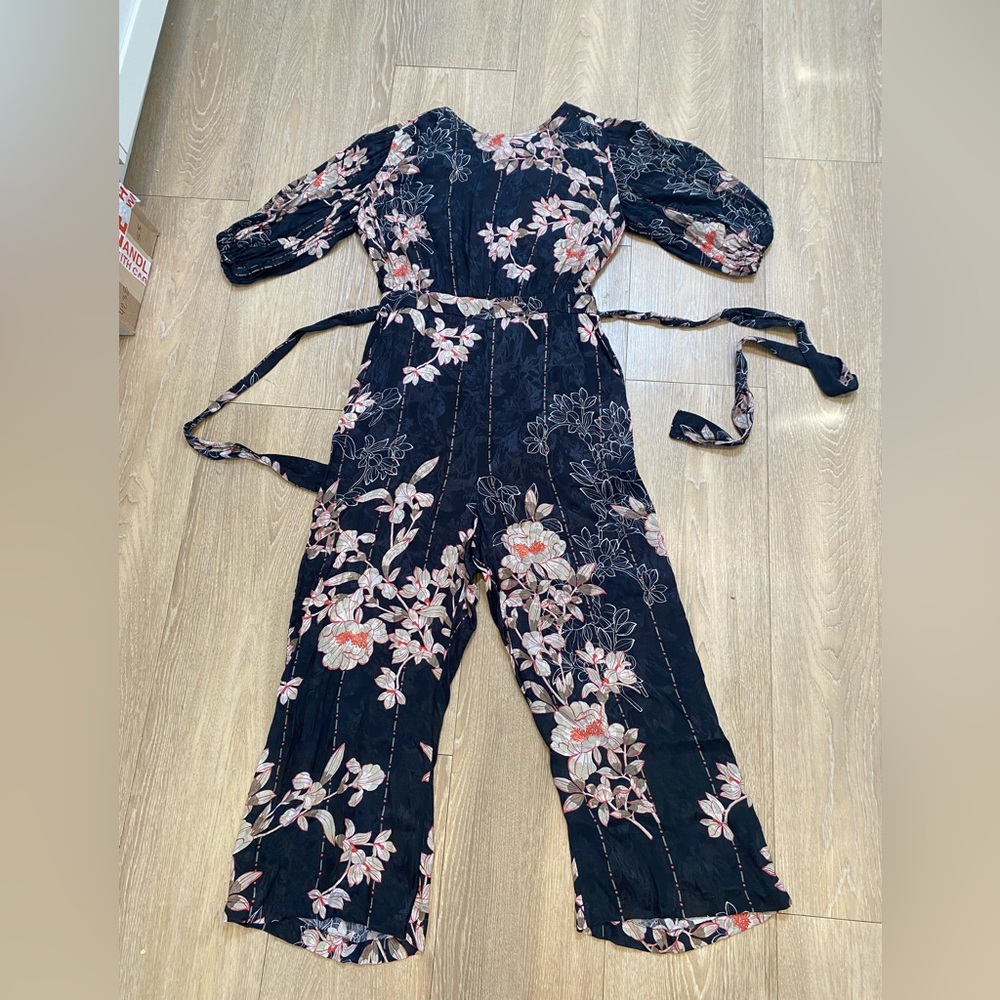 Floral Black Anthropologie Jumpsuit